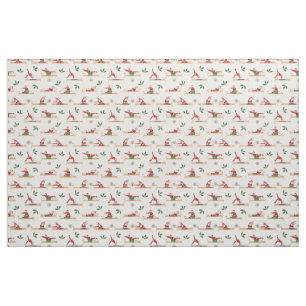 Pilates Reformer Santa Seamless Christmas Patterns Fabric