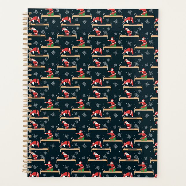 Pilates Reformer Santa Seamless Christmas Patterns Planner (Front)