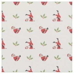 Pilates Santa Seamless Christmas Patterns Fabric