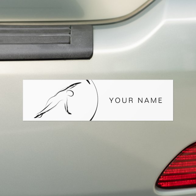 Pilates Side Bend pose Bumper Sticker (On Car)