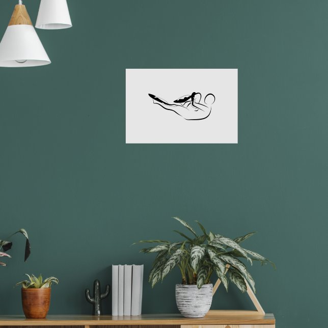 Pilates Single Leg Stretch - Mat Poster (Living Room 1)