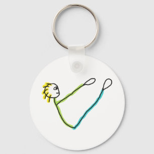 Pilates Stick Figure Key Ring