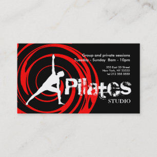 Pilates Studio Business Card Black Red