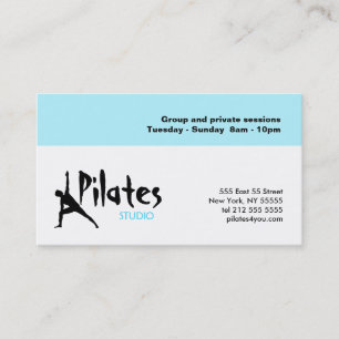 Pilates Studio Business Card White Blue