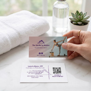 Pilates Studio Business Modern Colourful Barcode Card