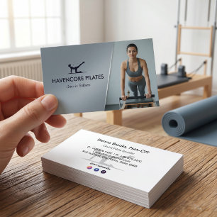 Pilates Studio Business Modern Grey Barcode Card