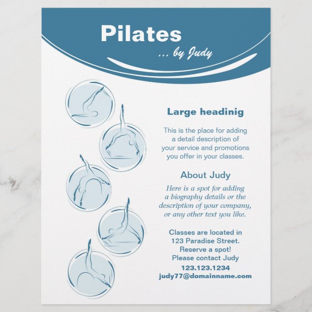 Pilates studio flyer (Front)