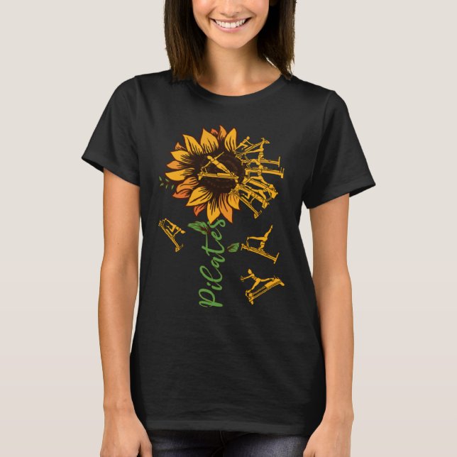 Pilates sunflower Reformer Pilates flower T-Shirt (Front)