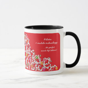 Pilates with mobile technology mug, red mug