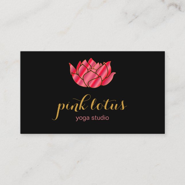 Pilates Yoga Instructor Teacher Lotus Business Card (Front)