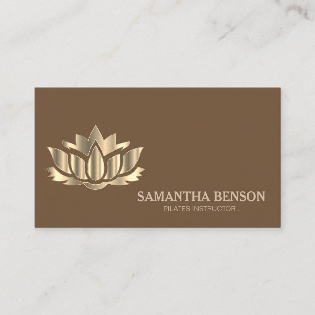 Pilates Yoga Instructor Teacher Lotus Business Card (Front)