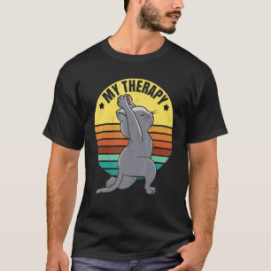 Pilates. Yoga. My Therapy. Stretching cat with sun T-Shirt