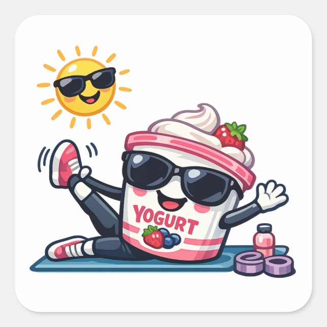 Pilates Yogurt  Square Sticker (Front)