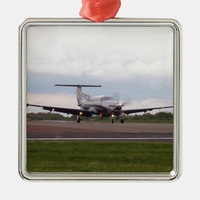 Pilatus PC 12 Metal Tree Decoration (Front)
