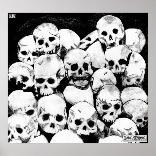 Pile-O-Skulls Canvas Print (Front)
