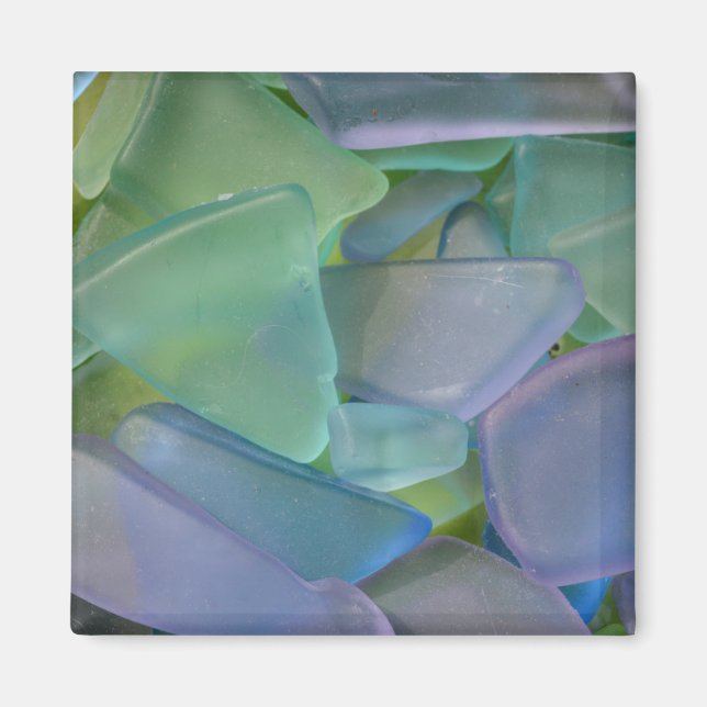 Pile of blue beach glass, Alaska Magnet (Front)