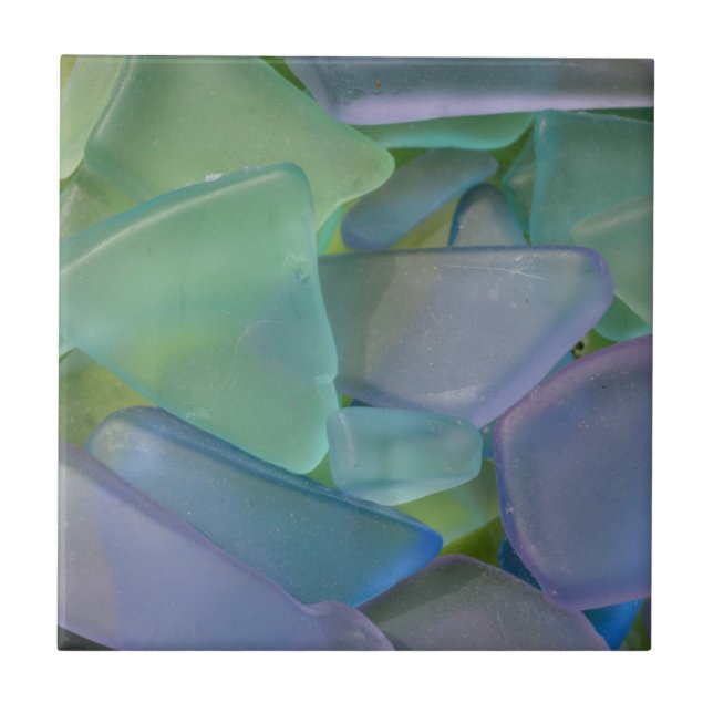 Pile of blue beach glass, Alaska Tile (Front)