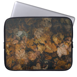 PILE OF BROWN MAPLE LEAVES LAPTOP SLEEVE