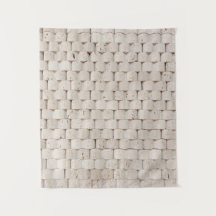 Pile of brown wooden planks tapestry