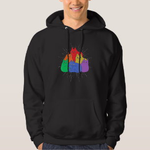 Pile Of Cats Lgbt Rainbow Hoodie