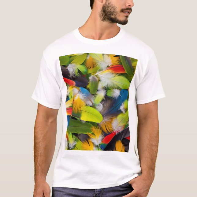 Pile of colourful feathers T-Shirt (Front)