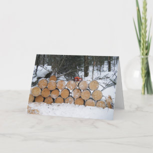 Pile of Cut Logs Card