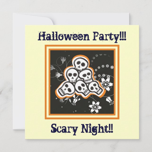 Pile of cute skulls Halloween custom products Invitation (Front)