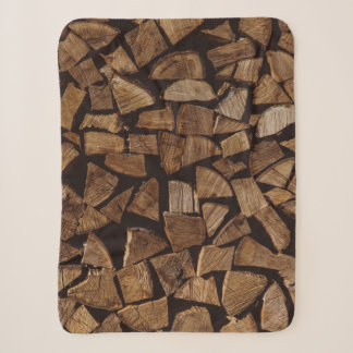 Pile of firewoods sherpa blanket