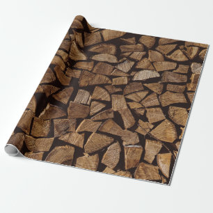 Pile of firewoods wrapping paper