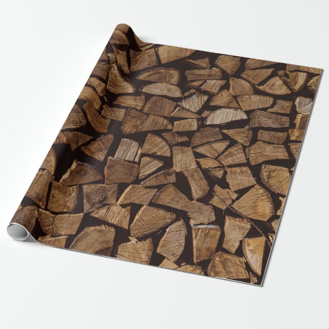 Pile of firewoods wrapping paper (Unrolled)