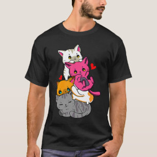 Pile Of Kitten Cats Cute Cat Cat Pile Cat T-Shirt