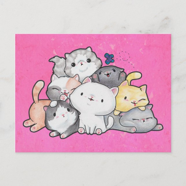 Pile of Kittens Postcard (Front)