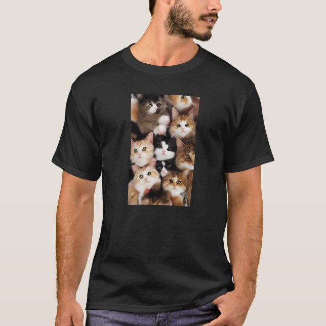 Pile Of Kitty Cats  Cute Cat T-Shirt (Front)