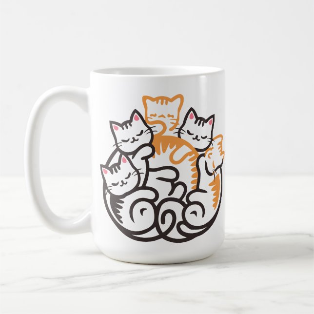 Pile Of Kitty Cats Funny Cute Cat Lover Coffee Mug (Left)