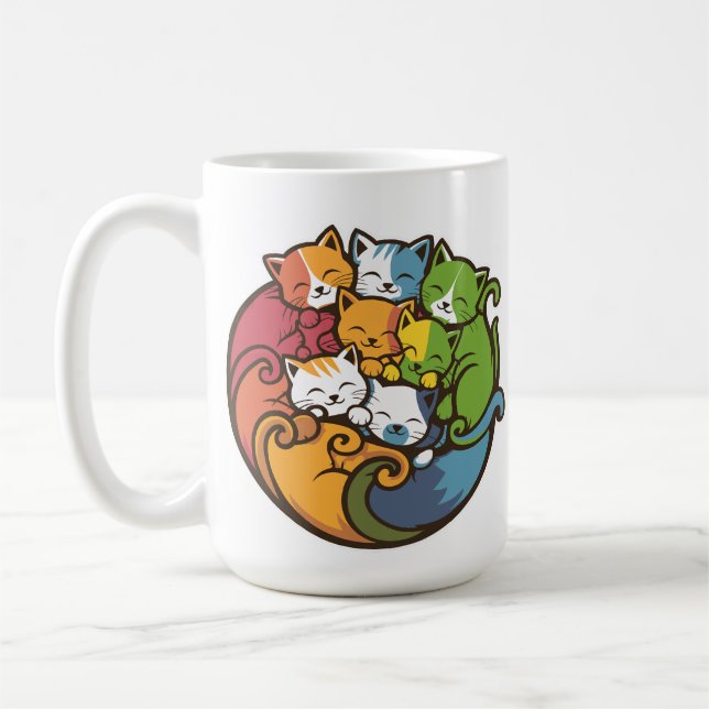 Pile Of Kitty Cats Funny Cute Cat Lover  Coffee Mug (Left)