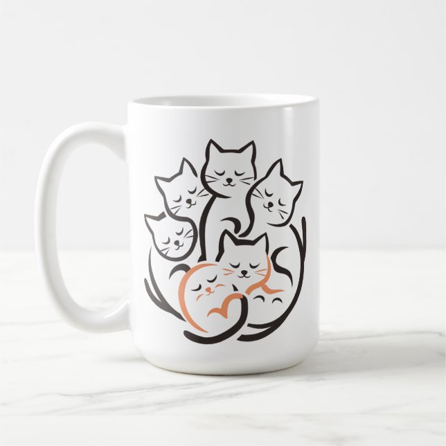 Pile Of Kitty Cats Funny Cute Cat Lover Coffee Mug (Left)