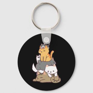 Pile Of Kitty Cats Funny Cute Cat Lover Gift T Shi Key Ring