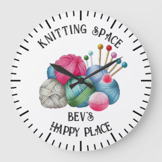 Pile of knitting yarn large clock