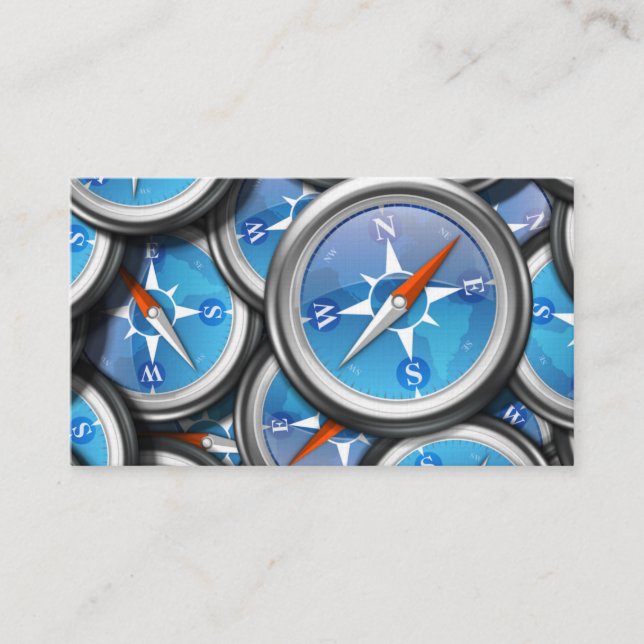 Pile of Nautical Compasses Business Card (Front)