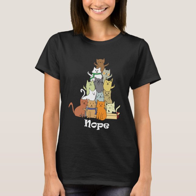 Pile of Nope Cat T-Shirt (Front)