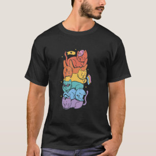 Pile Of of kittens in the rainbow flag Colours ho T-Shirt