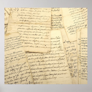 Pile of Old Vintage Manuscripts Poster