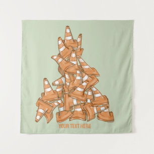 Pile of orange road cones tapestry