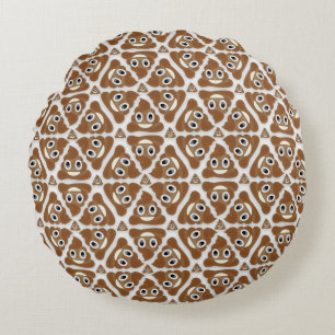 Pile Of Poo Emoji Round Cushion