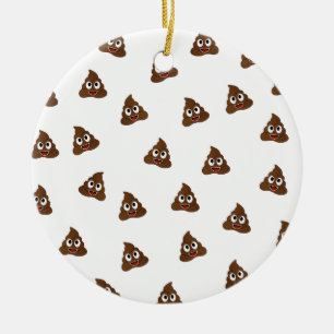Pile of Poo emoji smiling poops Ceramic Tree Decoration