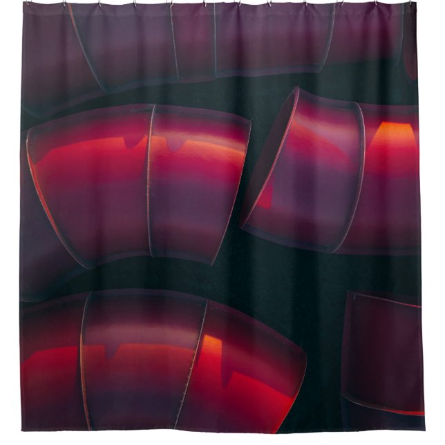Pile of red pipes shower curtain (Front)