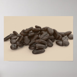 Pile of roasted coffee beans poster