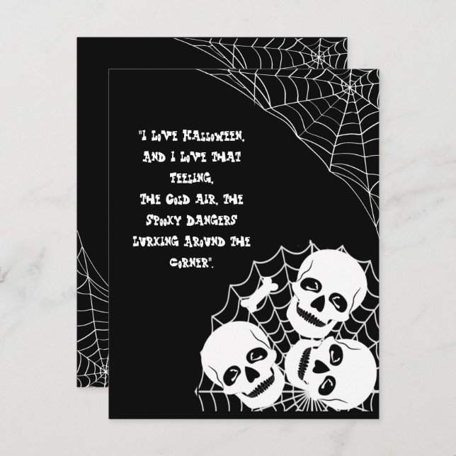 Pile of Skeletons Lurking Halloween Night Spooky  Holiday Card (Front/Back)