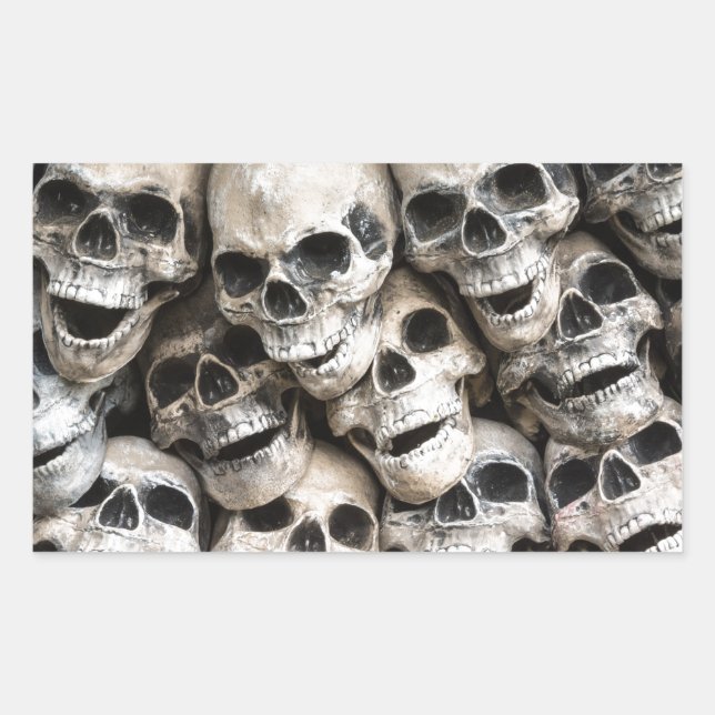 Pile Of Skulls Rectangular Sticker (Front)
