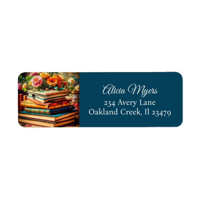 Pile of Vintage Books and Pretty Flowers (Front)